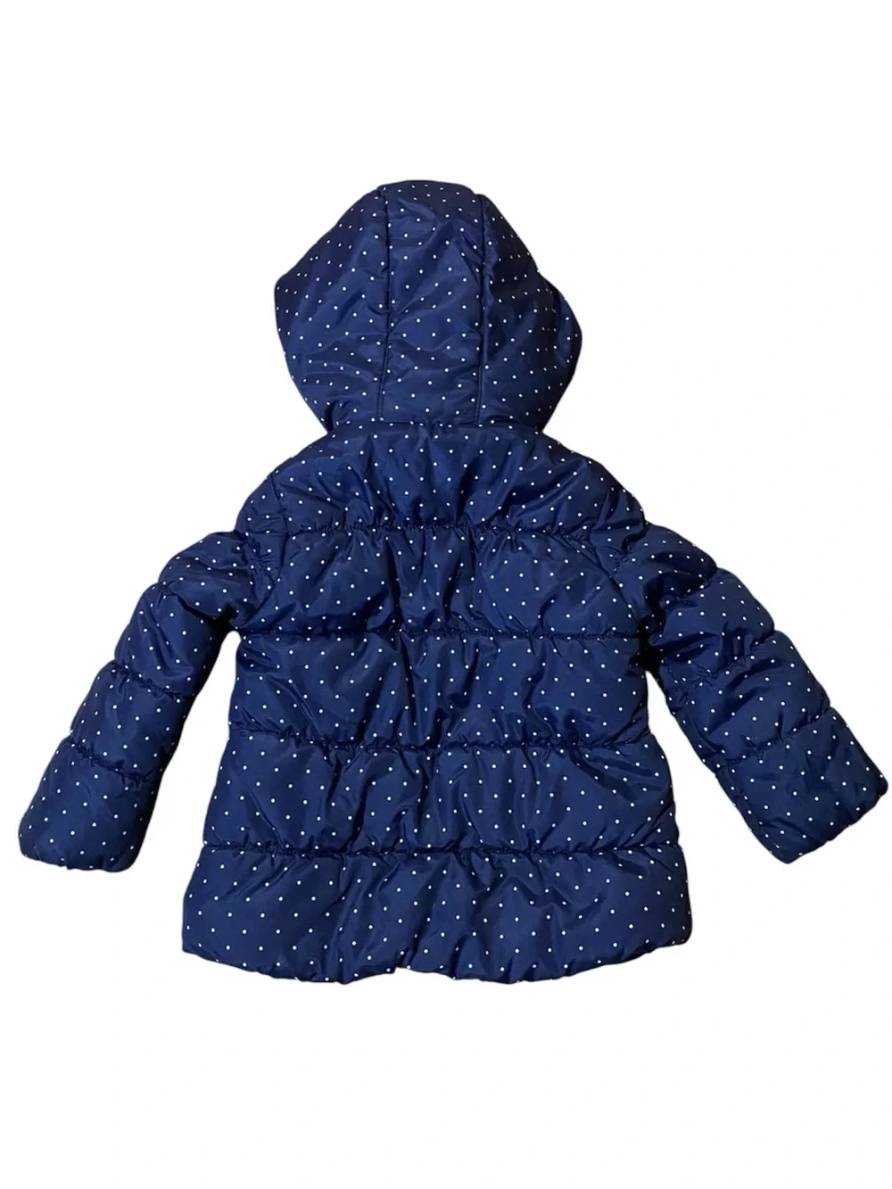 OshKosh B'gosh Girls' Heart Dot Puffer Jacket 4T Navy Blue